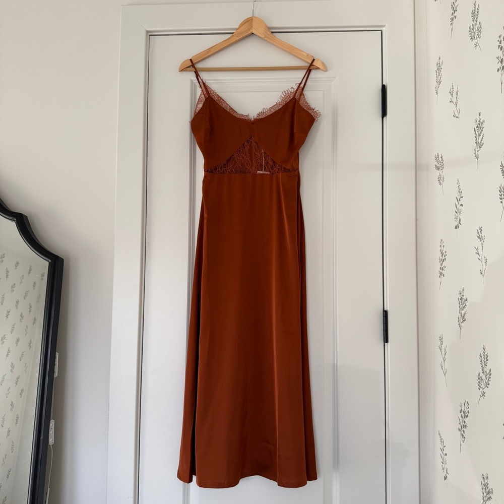 NEW WITH TAGS Petal & Pup Ariel Slip Dress - Rust Burnt Orange - Picture 6 of 7